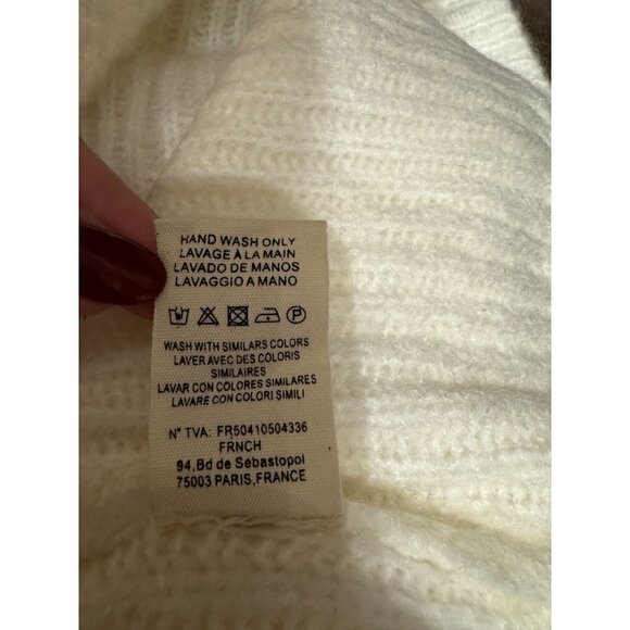 FRNCH Paris Back Bow Cable Knit Turtleneck Sweater NWT - Picture 9 of 9